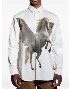 Garcia Pegasus-Print Shirt - Grey