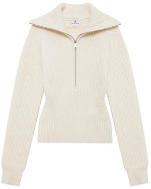 Anine Bing June Trucker Collar Jumper - White