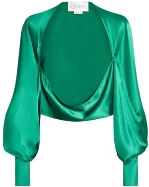 Genny Balloon Sleeve Jacket - Green