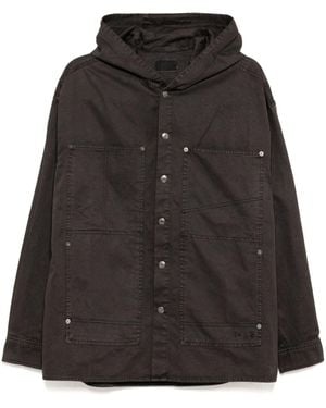 Izzue Hooded Shirt Jacket - Black