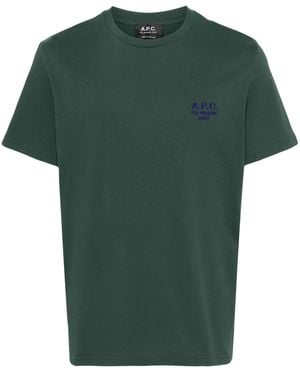 A.P.C. Katoenen T-Shirt Met Geborduurd Logo - Groen