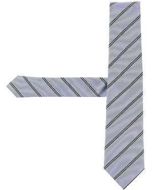 BOSS Diagonal-Stripe Tie - White