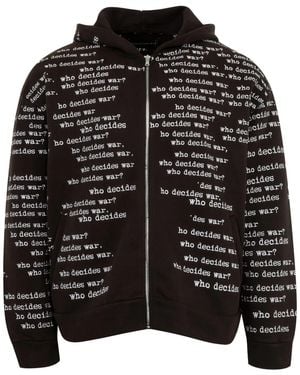 Who Decides War Scripture Zip-Up Hoodie - Black