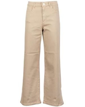 Marella Logo-Patch Flared Jeans - Natural