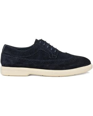 Geox Leather Derby Shoes - Blue