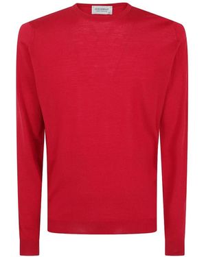 John Smedley Jersey Lundy Con Cuello Redondo - Rojo