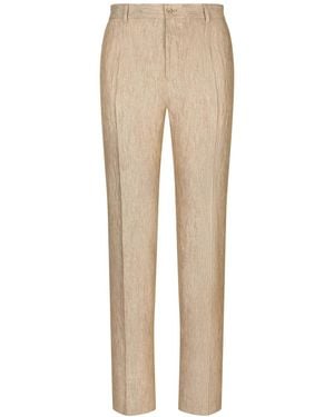 Dolce & Gabbana リネン テーパードパンツ - ナチュラル