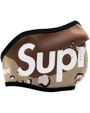 Supreme X Windstopper Camouflage-Print Face Mask - Brown