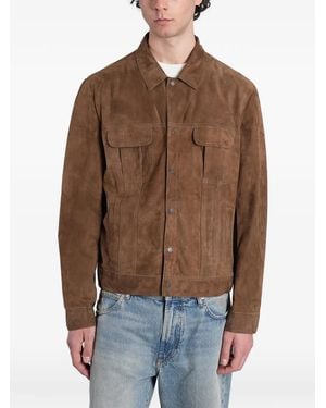 Salvatore Santoro Suede Panelled Jacket - Brown