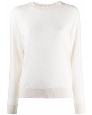 Barrie Kaschmirpullover Mit Gerippten Borten - Weiß