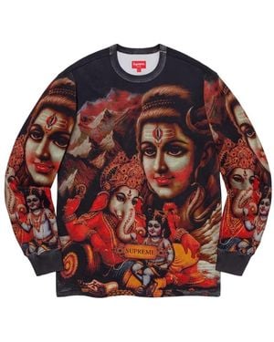 Supreme T-Shirt Ganesh À Manches Longues - Red