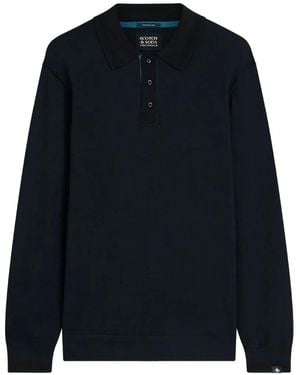 Scotch & Soda Long-Sleeve Polo Shirt - Blue