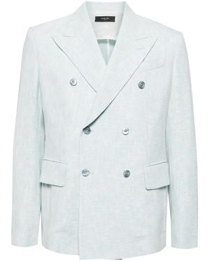 Amiri Cross Hatch Mélange-Effect Blazer - Blue
