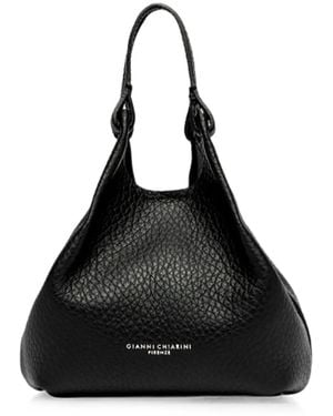 Gianni Chiarini Small Dua Leather Tote Bag - Black
