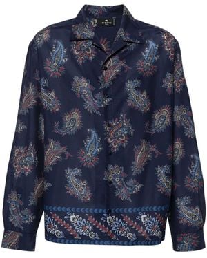 Etro Printed Cotton Shirt - Blue