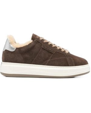 Woolrich Shearling-Lined Suede Trainers - Brown