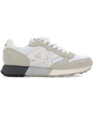 Sun 68 Sneakers mit Wildledereinsätzen - Weiß