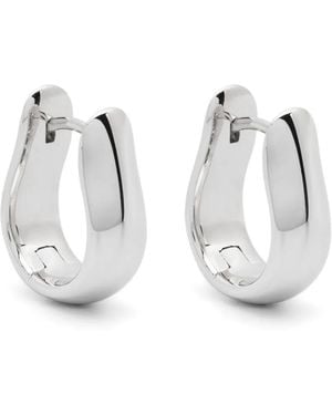 Tom Wood Pendientes de aro Oyster pequeños - Blanco
