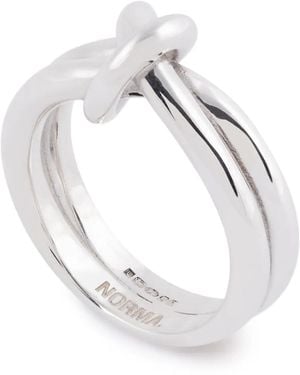 NORMA JEWELLERY Knot-Detail Ring - White