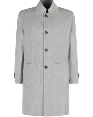 Eleventy Herringbone Reversible Coat - Grey