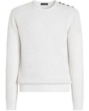 Dolce & Gabbana Crochet Pullover - White