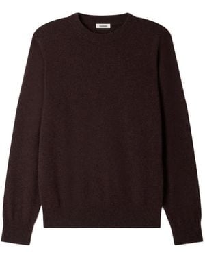 Sandro Round-Collar Long-Sleeve Sweater - Black