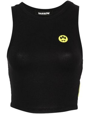 Barrow Logo-Print Cropped Top - Black