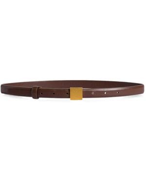 Alberta Ferretti Textured Buckle Leather Belt - White