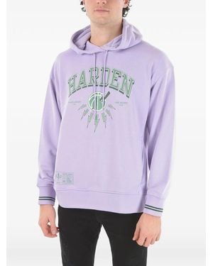 Neil Barrett Logo-Print Drawstring Hoodie - Purple