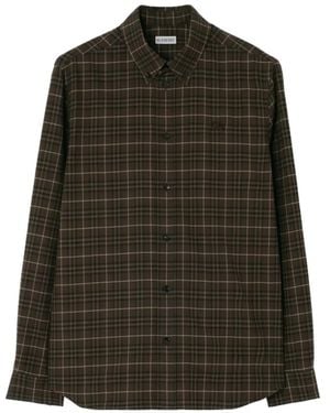 Burberry Camicia A Maniche Lunghe A Quadri - Verde