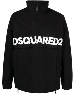 DSquared² Logo-print Half Zip Jacket - Men's - Cotton/spandex/elastane - Black
