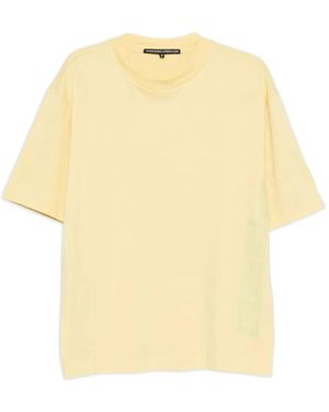 MEGUSTA Logo-Print Cotton T-Shirt - Yellow