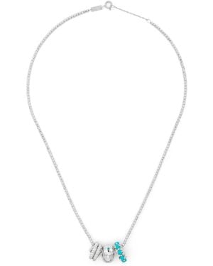 Adina Reyter Sterling Space Cowboy Big Bead Diamond Necklace - White