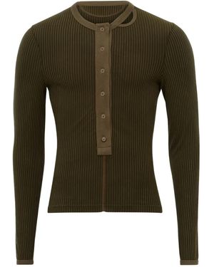 Louis-Gabriel Nouchi Buttoned Long-Sleeved T-Shirt - Green