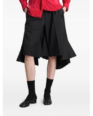 Comme des Garçons Ruffled Asymmetric Shorts - Black