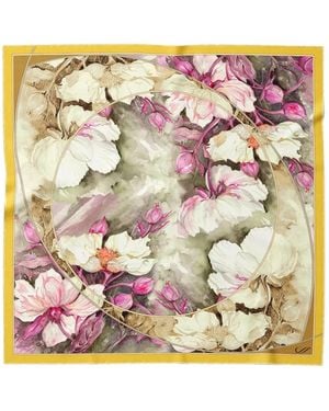 Elizabetta Odetta Floral-Print Silk Scarf - Pink