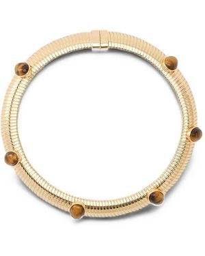 Julietta Celeste Tiger-Eye Necklace - Metallic