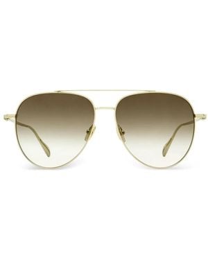 Ferragamo Eyewear Double-Bridge Pilot Sunglasses - Metallic