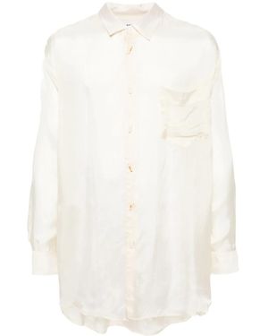 Magliano Long-Sleeves Satin Shirt - White