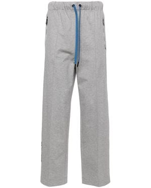 Moncler Logo-Lettering Cotton Track Trousers - Grey