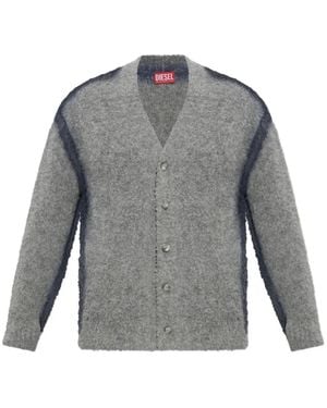 DIESEL K-Remo Brushed-Knit Cardigan - Gray