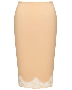 Saint Laurent Laced Half-Slip Skirt - White