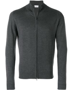 John Smedley High Neck Zipped Cardigan - Grey