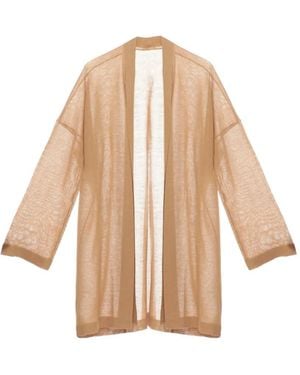 Emme Open-Front Long-Sleeve Cardigan - Natural