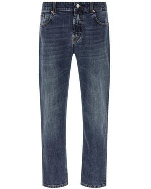 Department 5 Contrast Stitching Straight Jeans - Blue