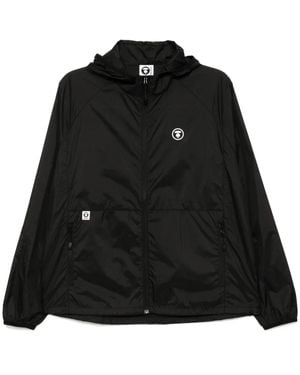 Aape By A Bathing Ape Moonface-Appliqué Windbreaker - Black