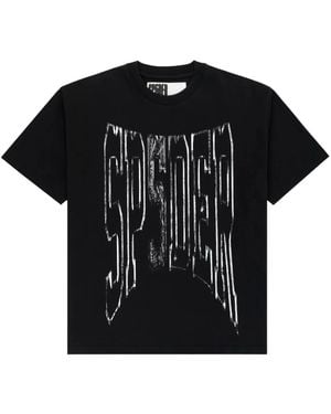 Sp5der Diffused Collegiate T-Shirt - Black
