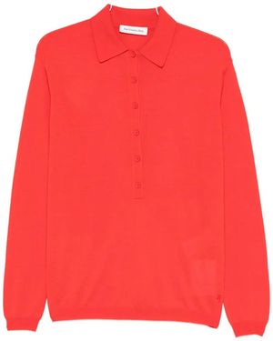 Frankie Shop Buttoned Long-Sleeve Sweater - Red