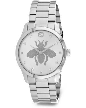 Gucci G-Timeless Bee 38Mm Watch - Grey