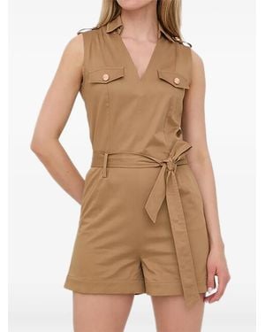Morgan Belted Playsuit - Brown